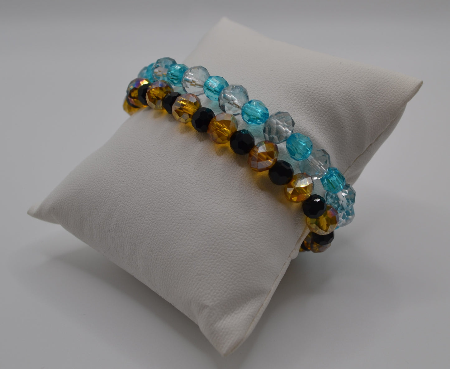 Orange and black glass bracelet