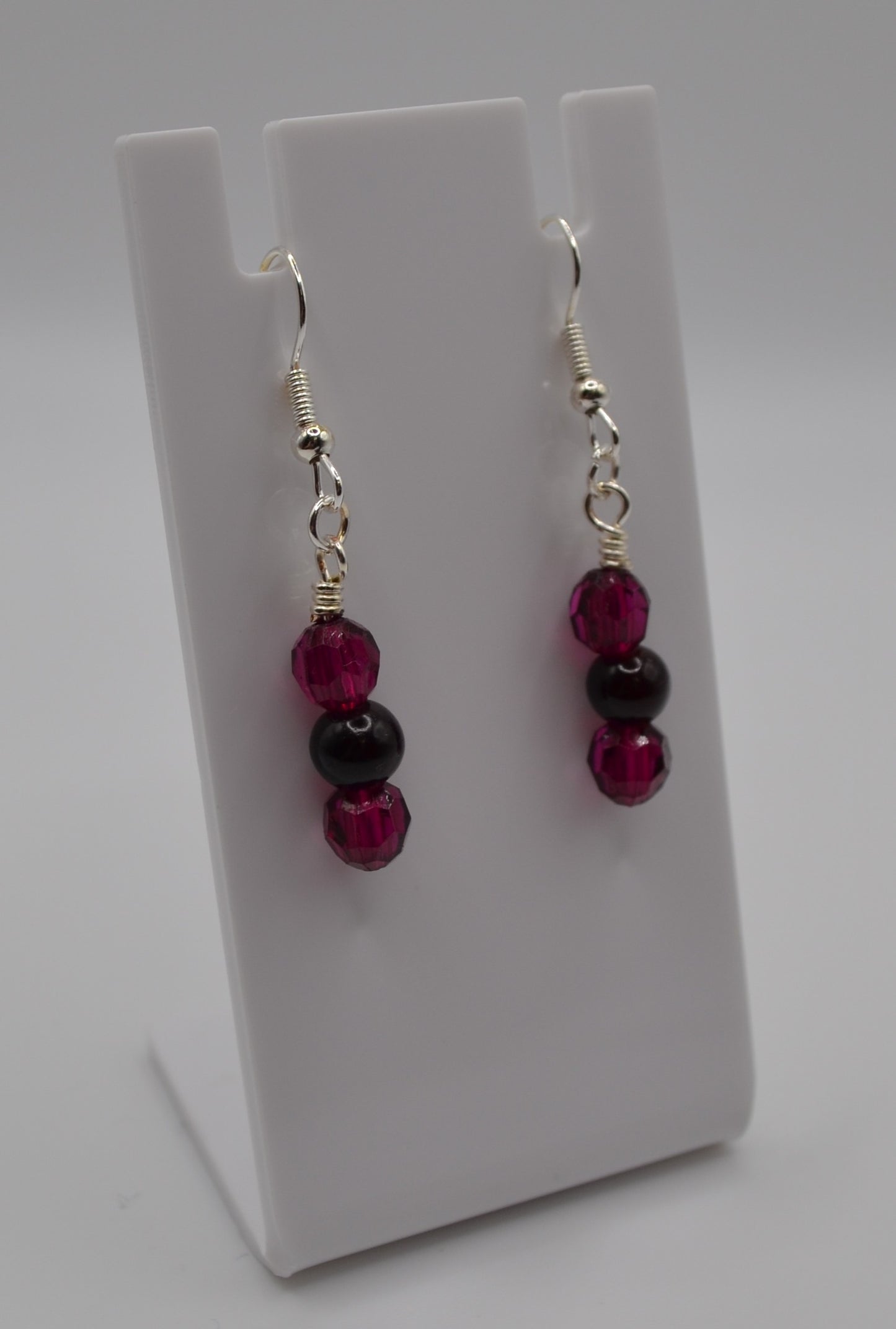 Deep purple and black earrings