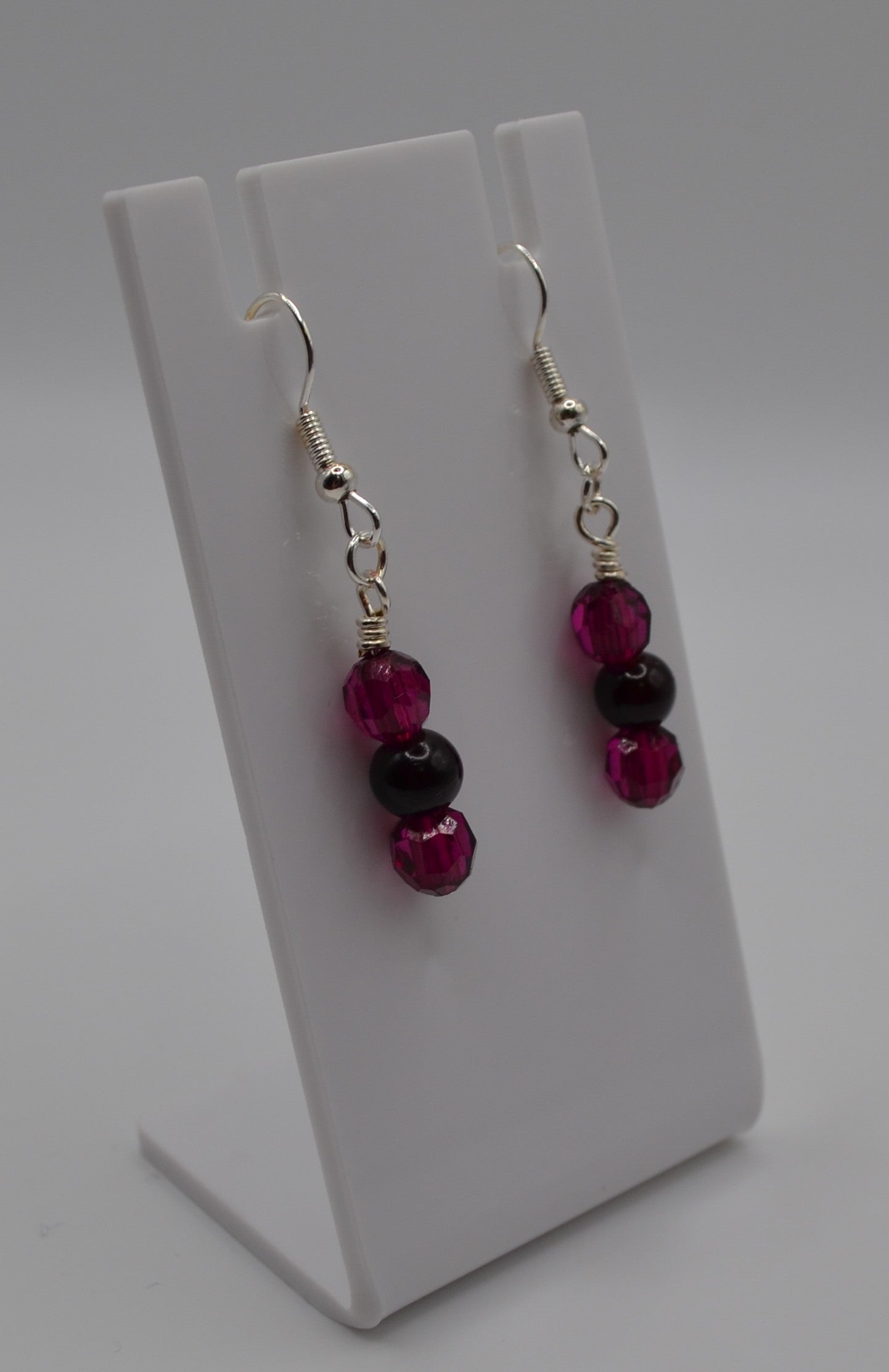 Deep purple and black earrings