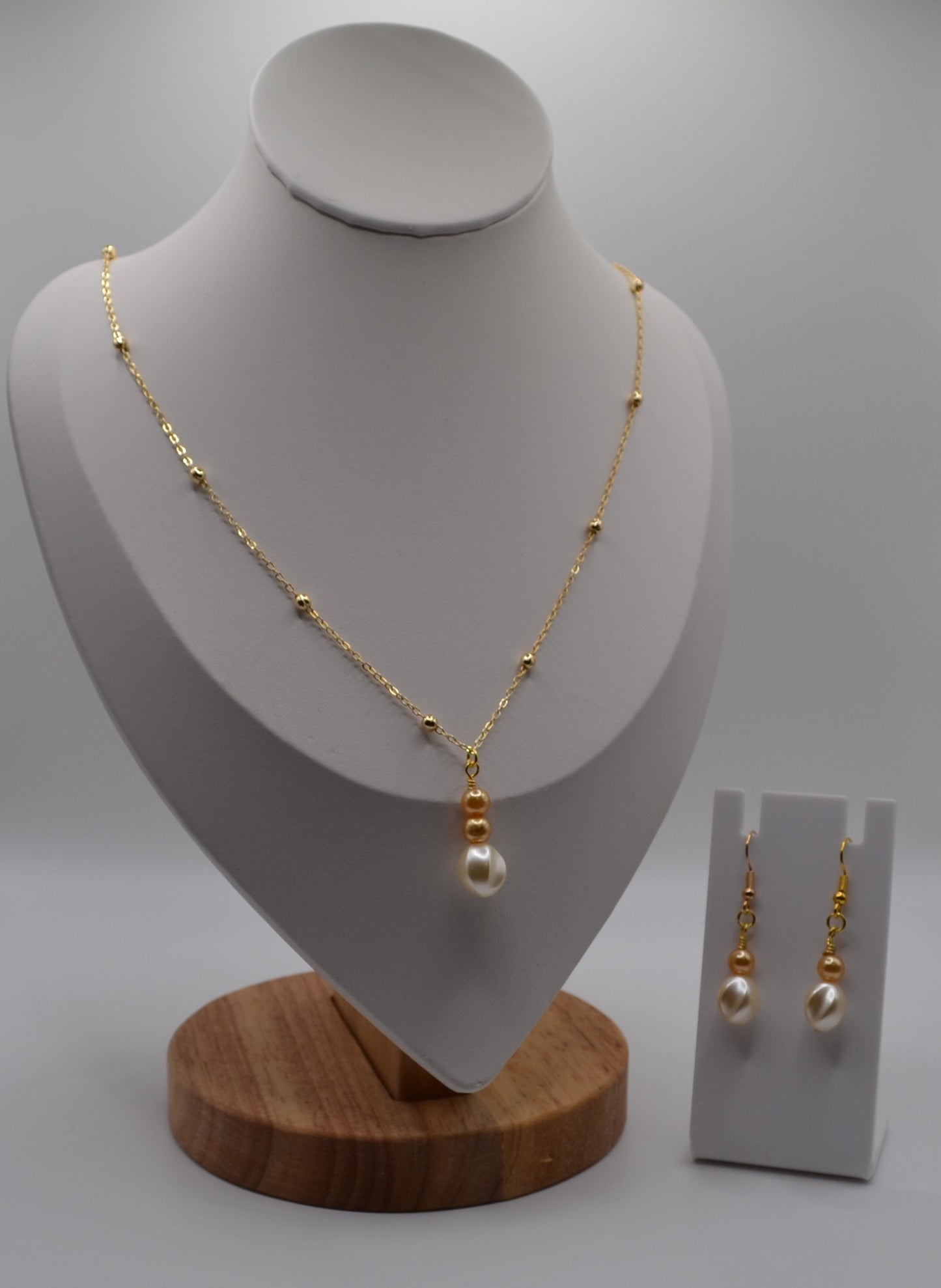 Ivory and bronze gold plated earrings