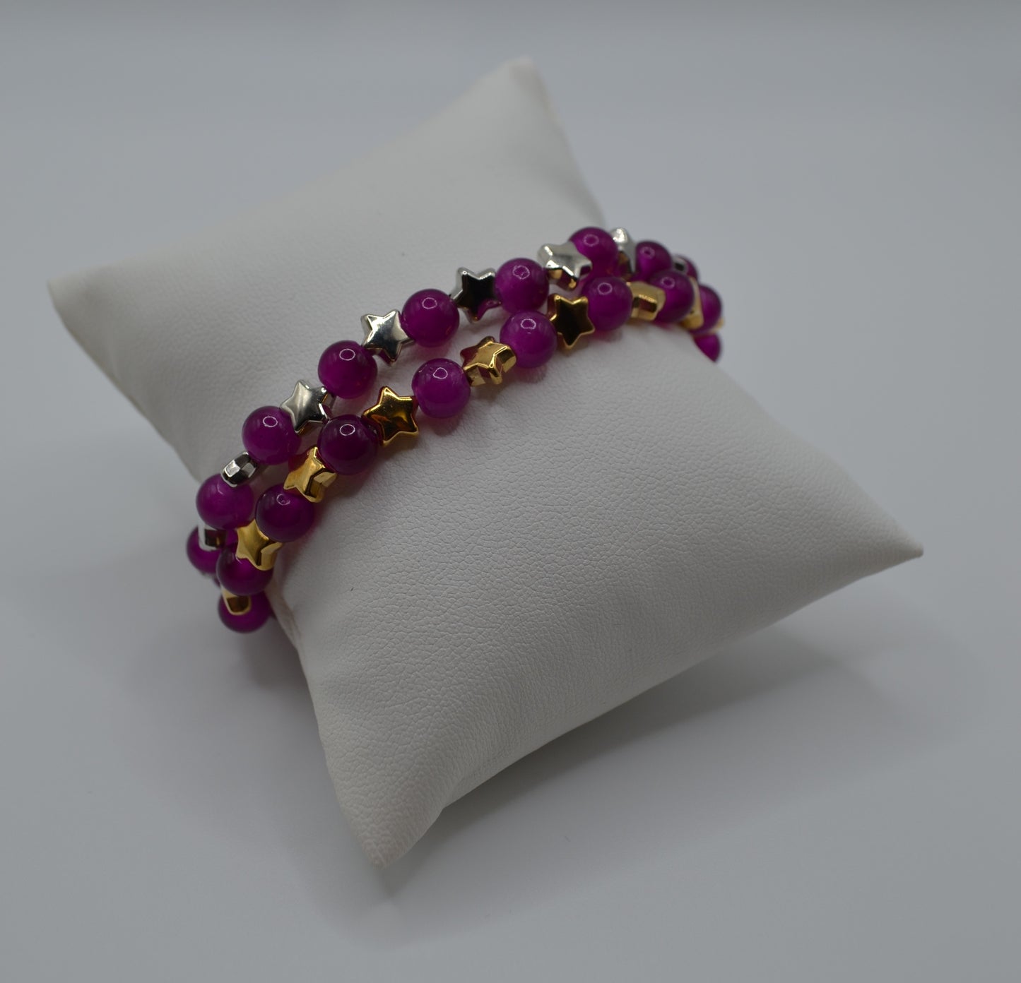 Purple gold star bracelet