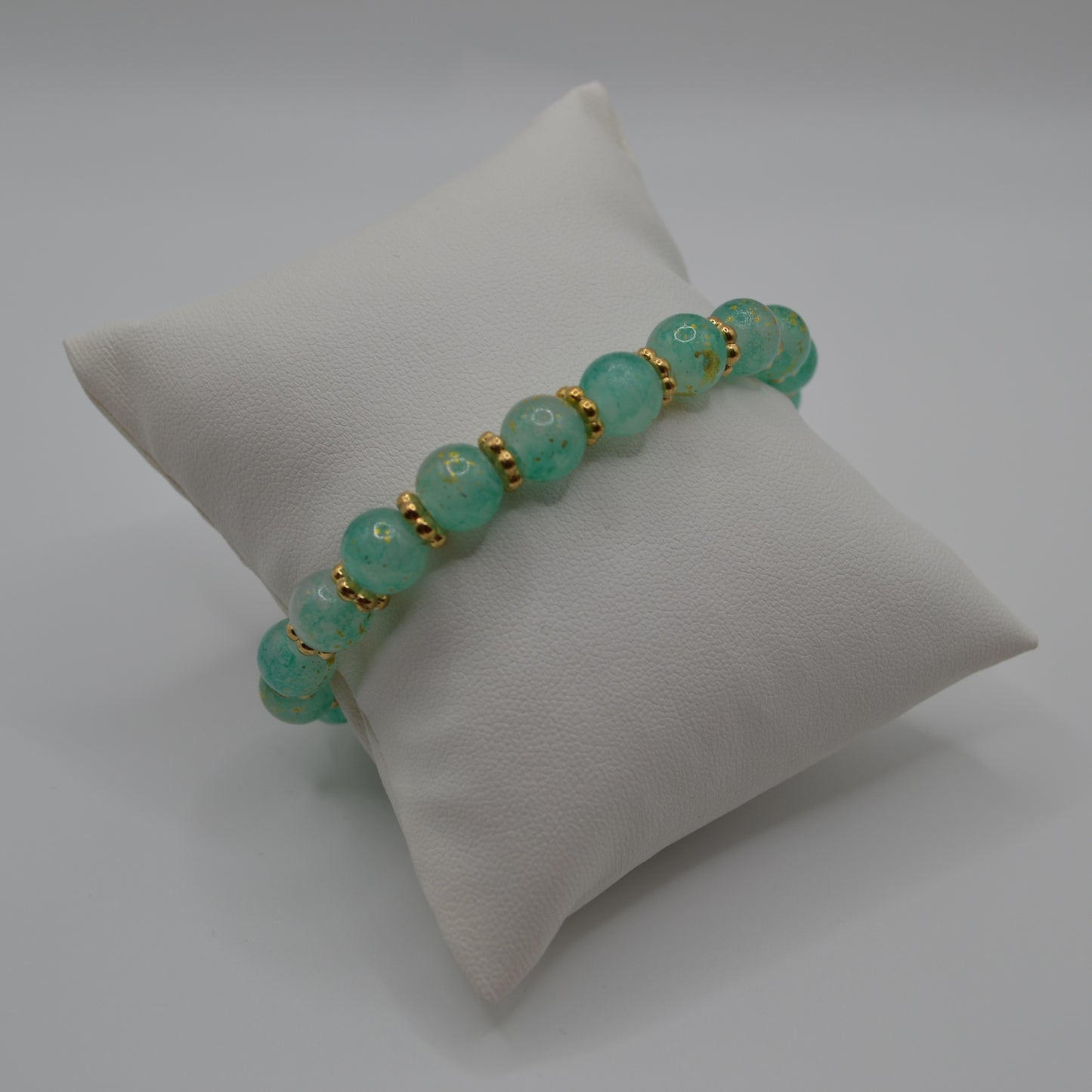 Sage green and gold bracelet