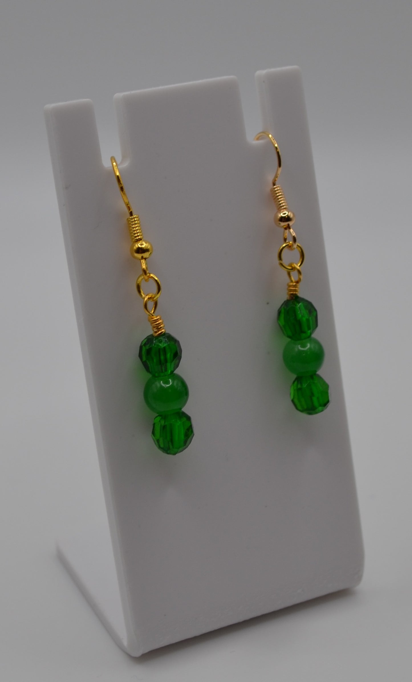 Green beaded earrings