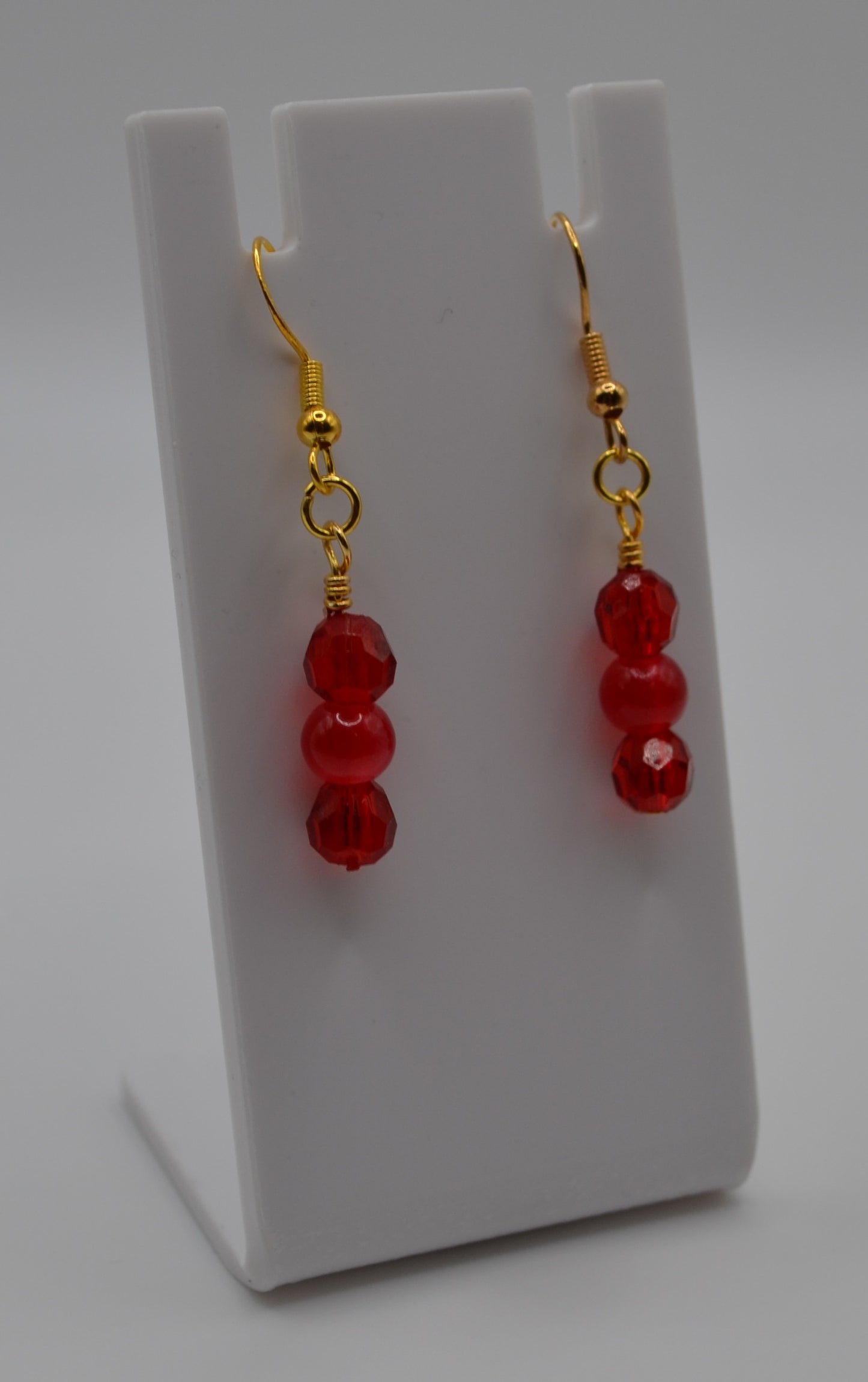 Red beaded earrings