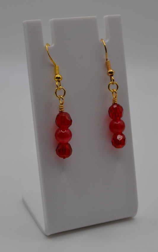 Red beaded earrings