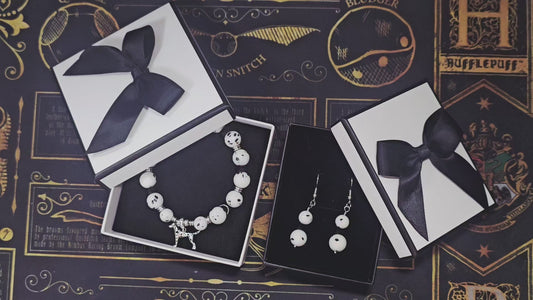 Dalmatian crystal beaded jewellery set