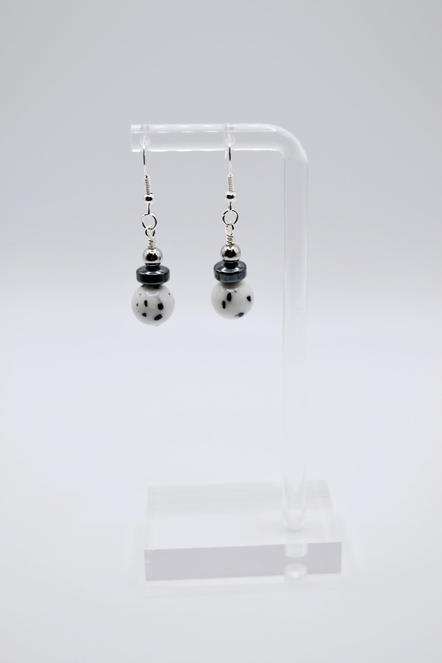 Dalmatian rondelle earrings edition two