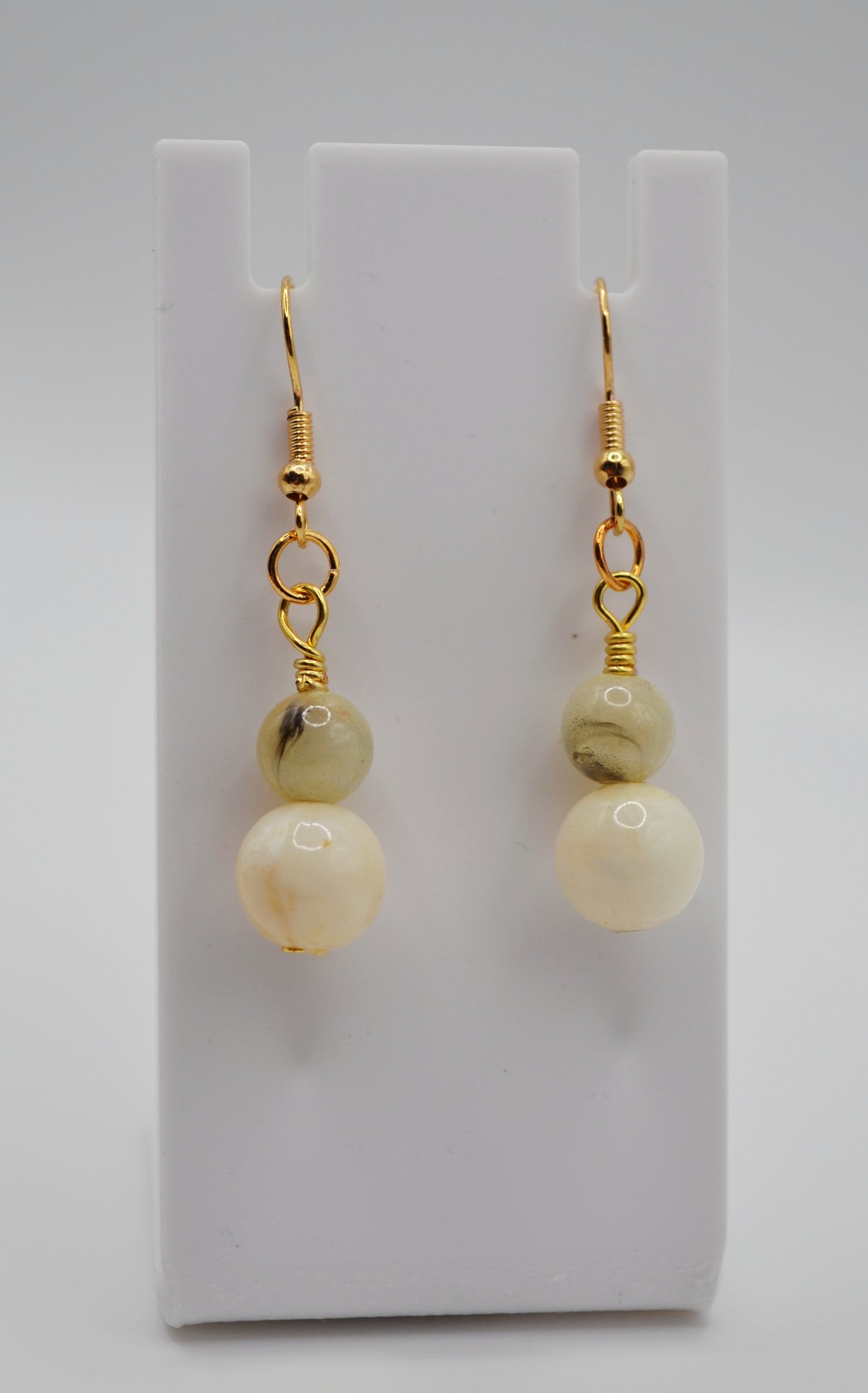 Neutral glass earrings