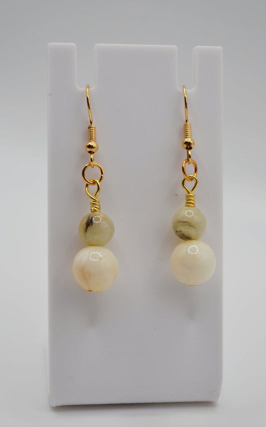 Neutral glass earrings