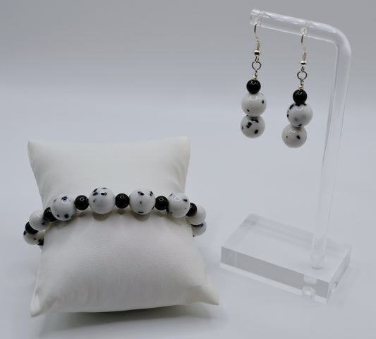 Dalmatian black beaded set