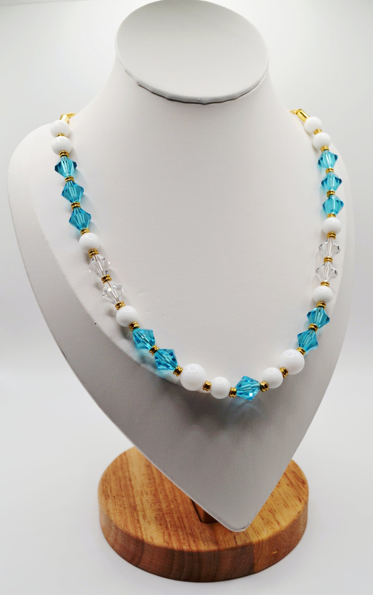 Sky blue beaded necklace