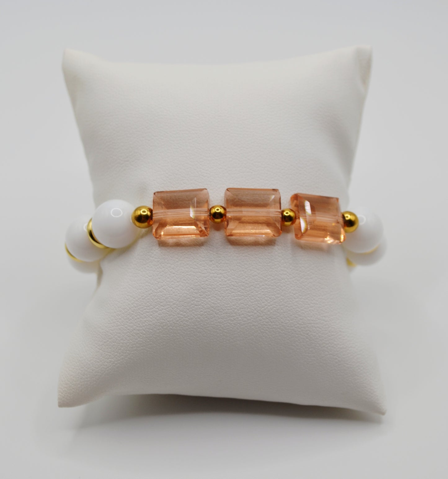 Rectangle faceted glass beaded bracelets