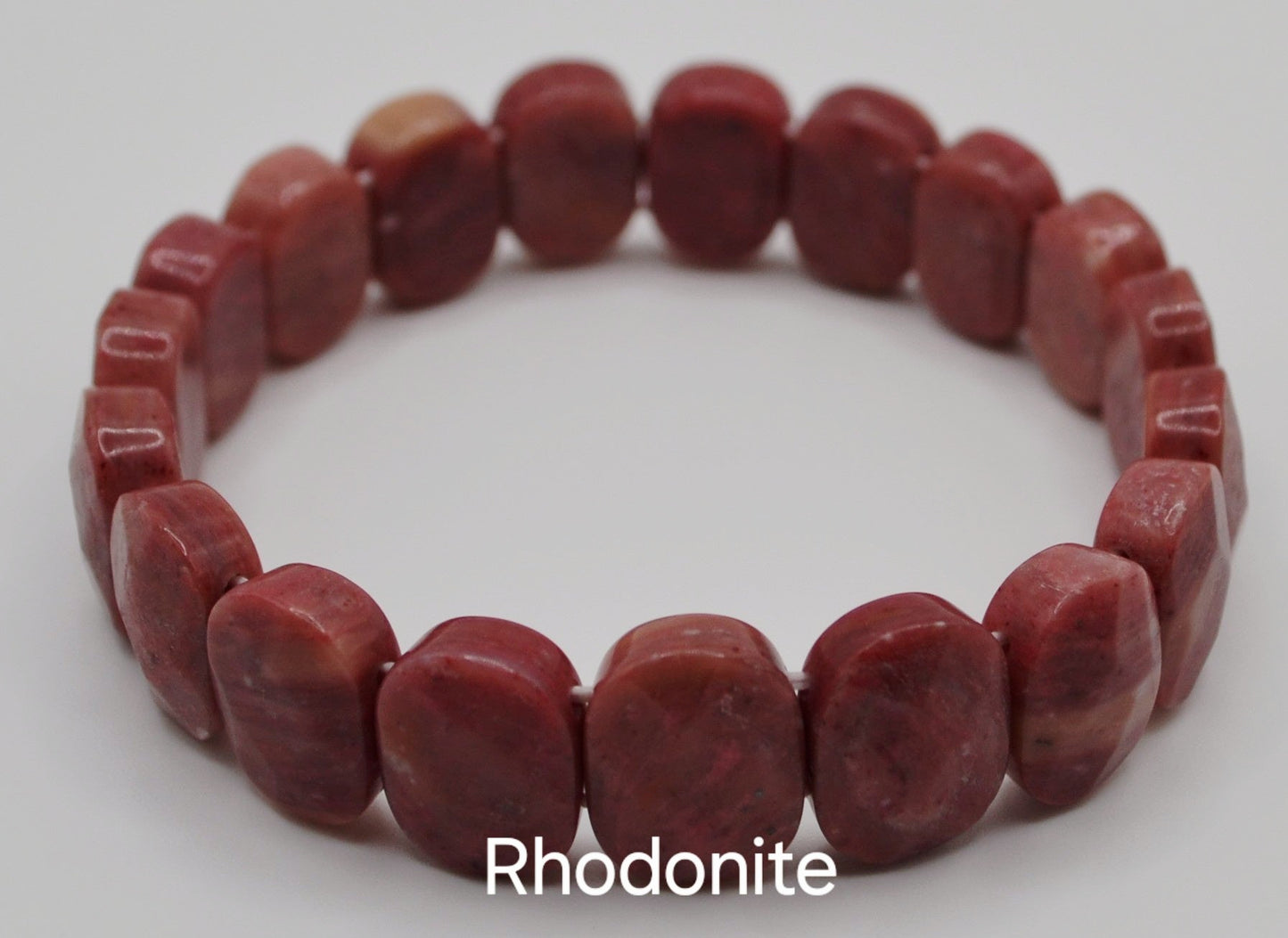 Facted rectangle stone oval beaded bracelets
