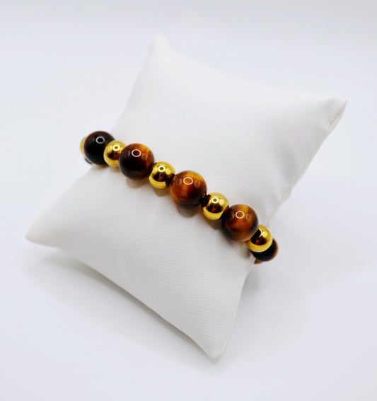 Tiger eye gold bracelet