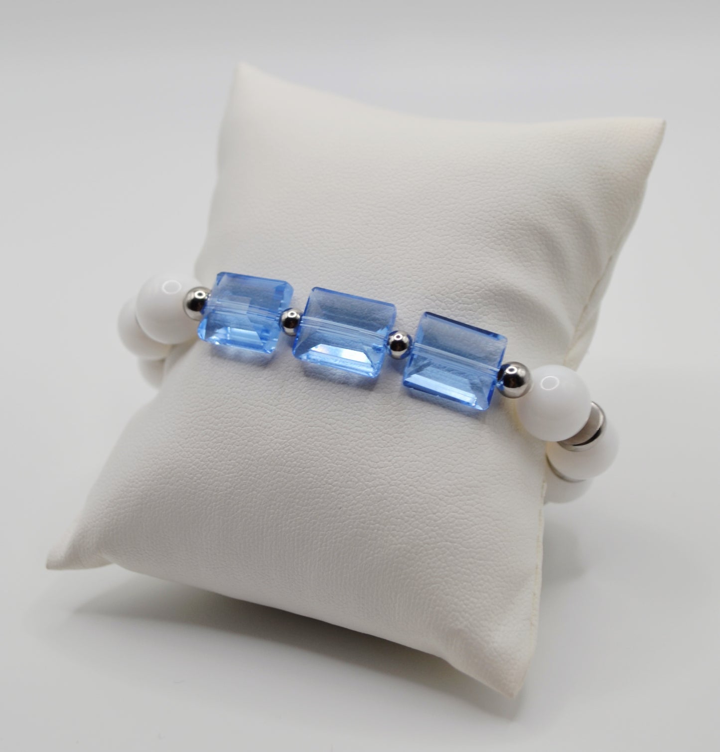 Rectangle faceted glass beaded bracelets