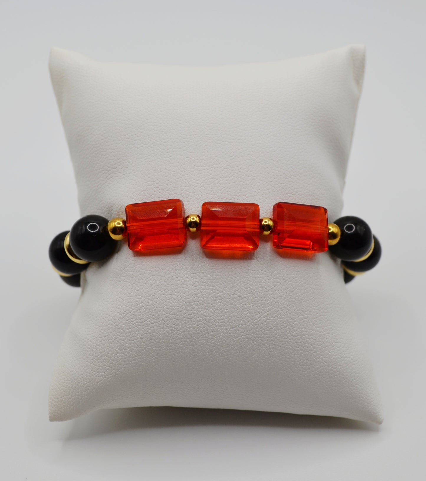 Rectangle faceted glass beaded bracelets