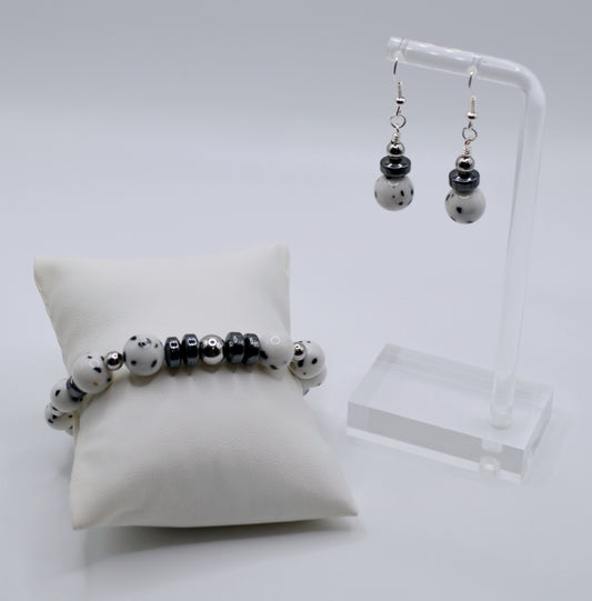 Dalmatian rondelle Jewellery set addition two