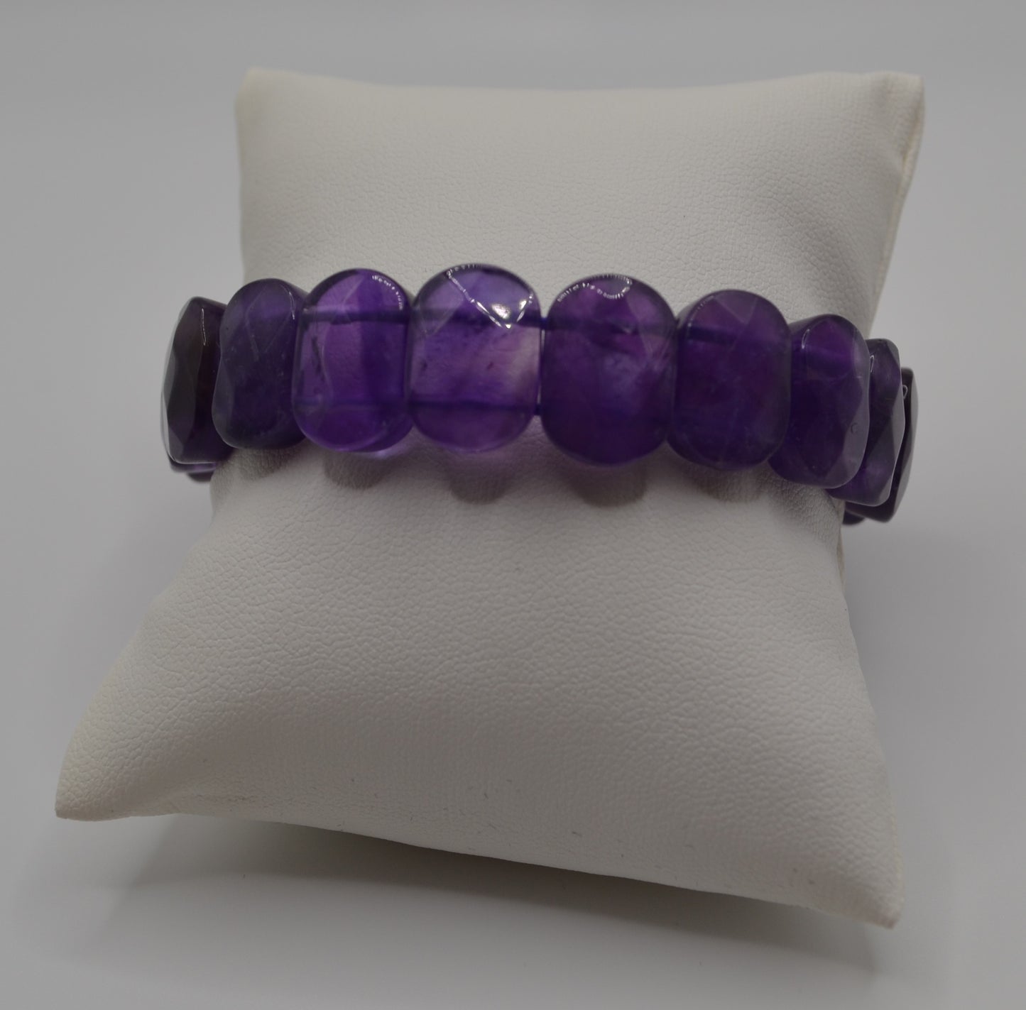 Facted rectangle stone oval beaded bracelets