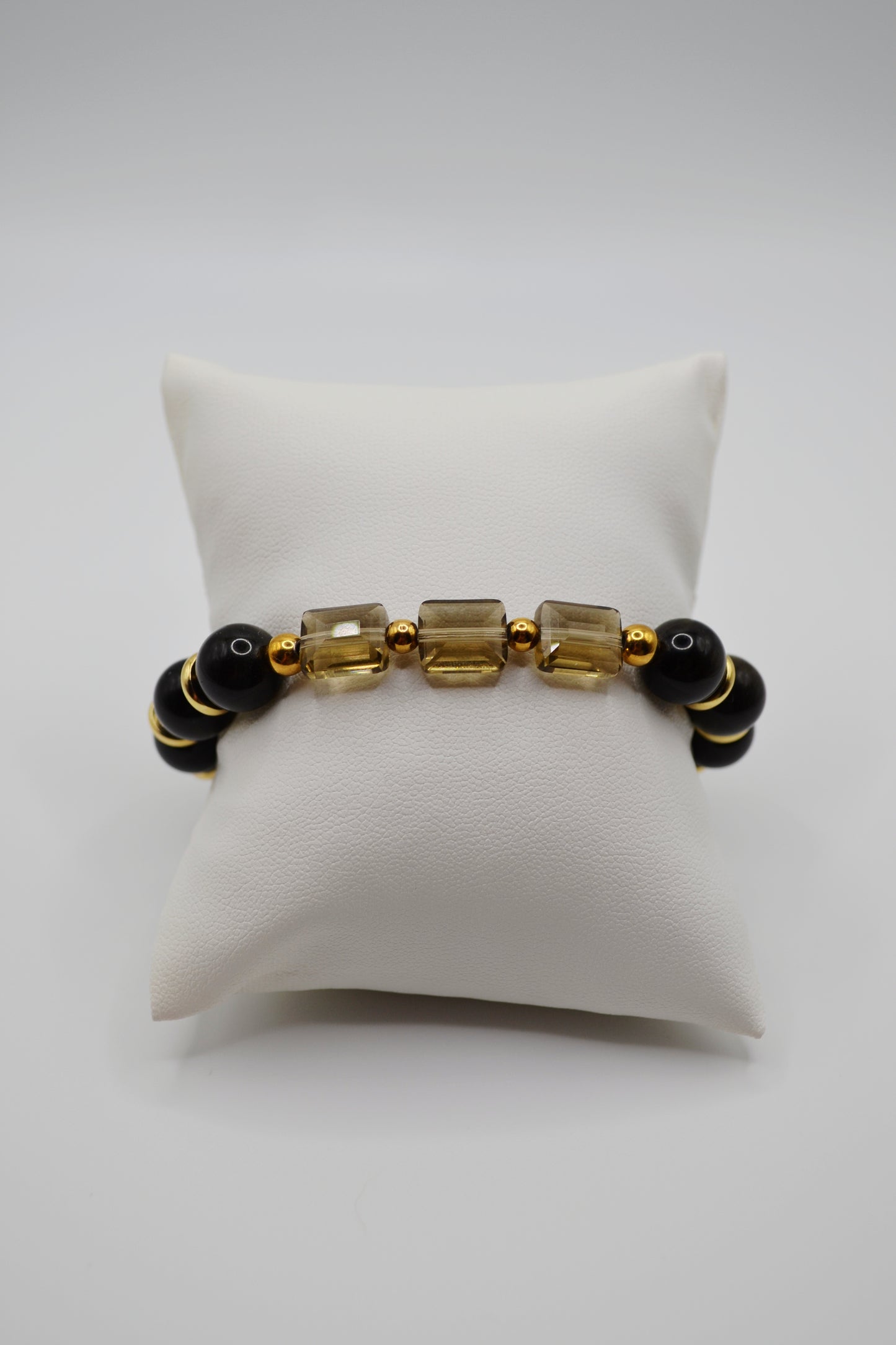 Rectangle faceted glass beaded bracelets