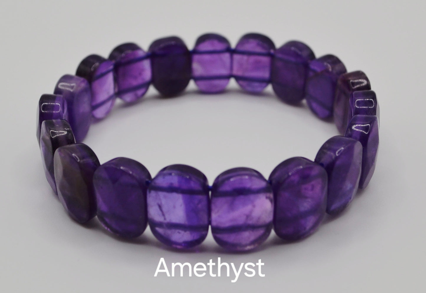 Facted rectangle stone oval beaded bracelets