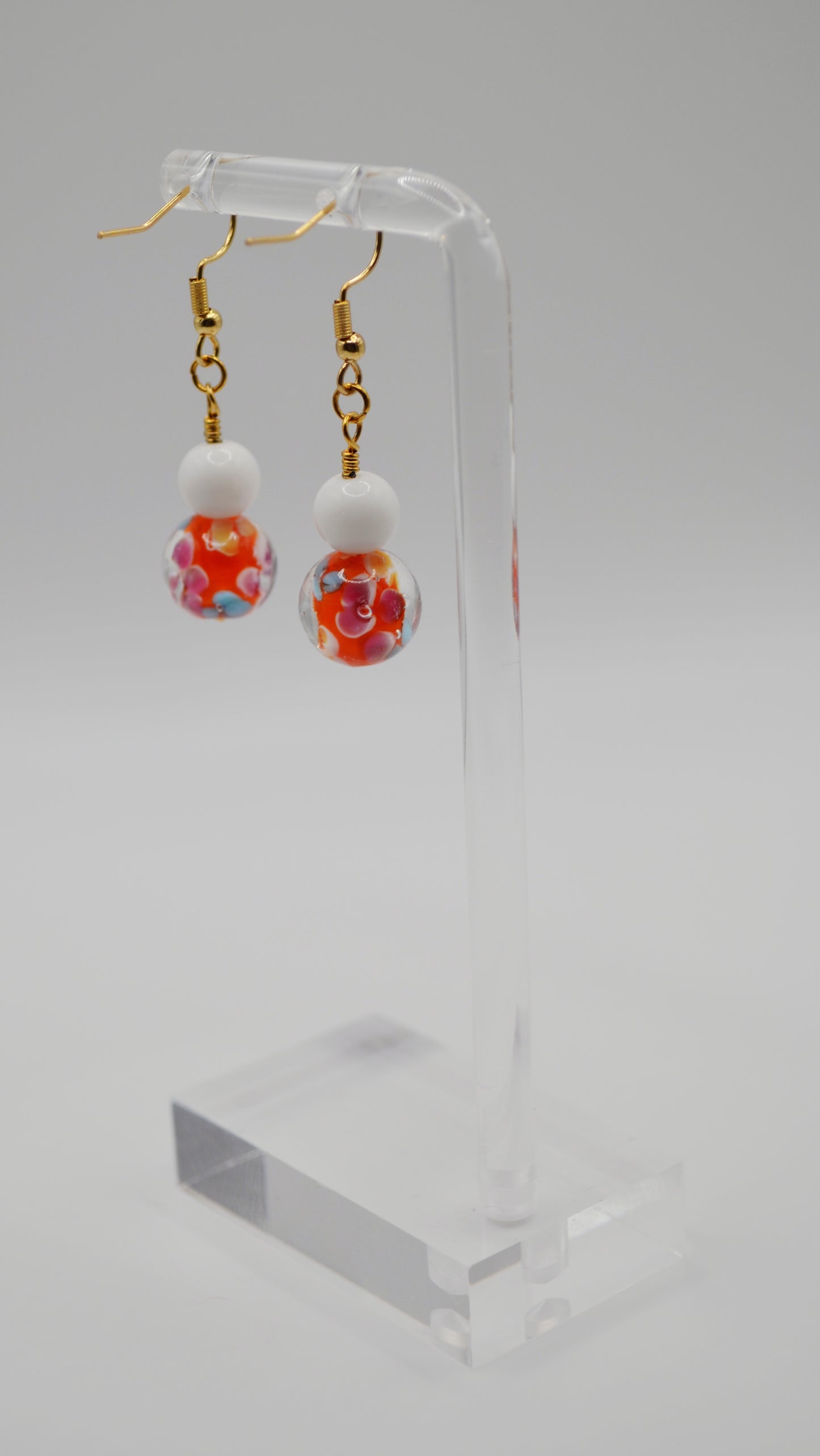 Floral glass earrings
