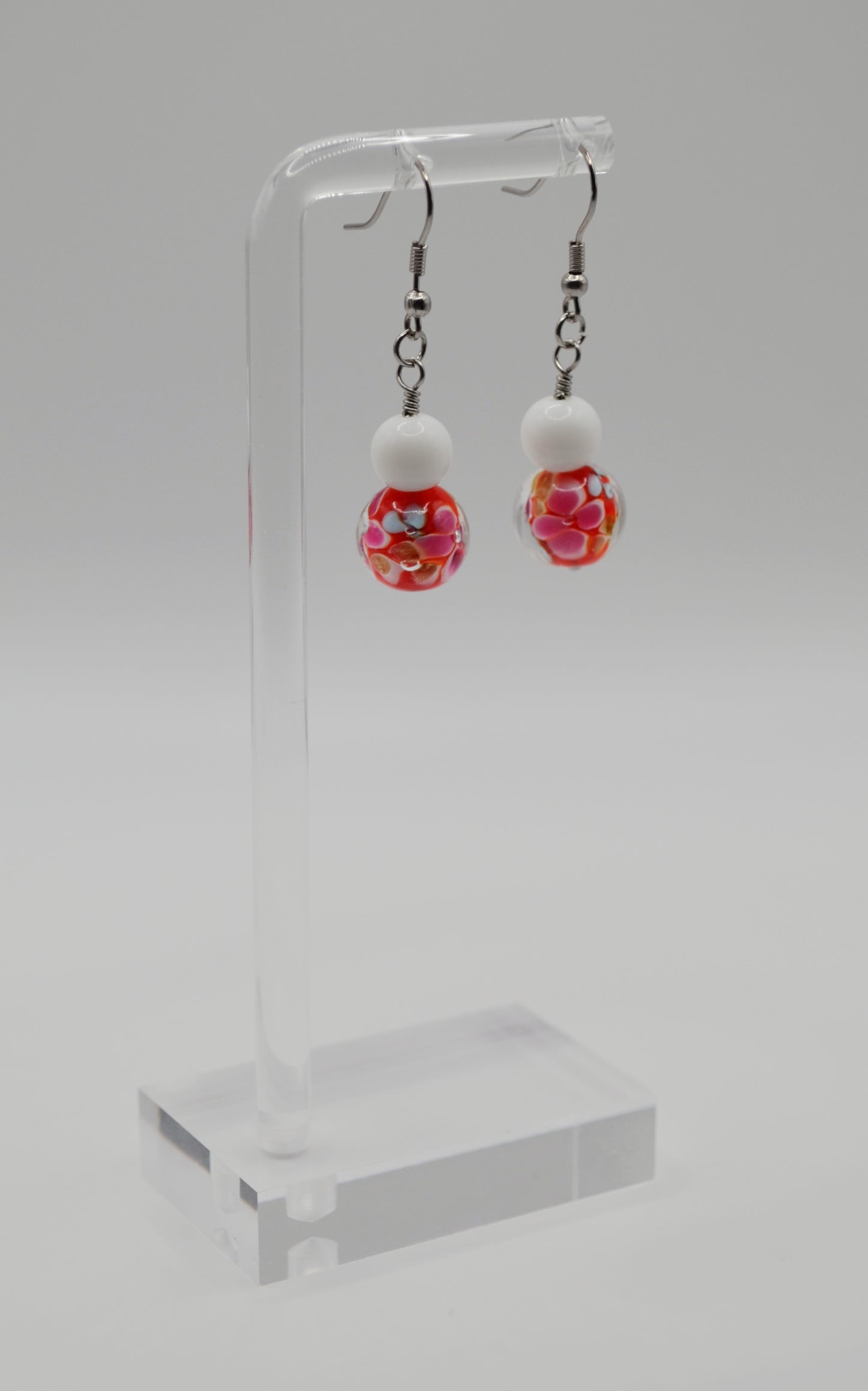 Floral glass earrings