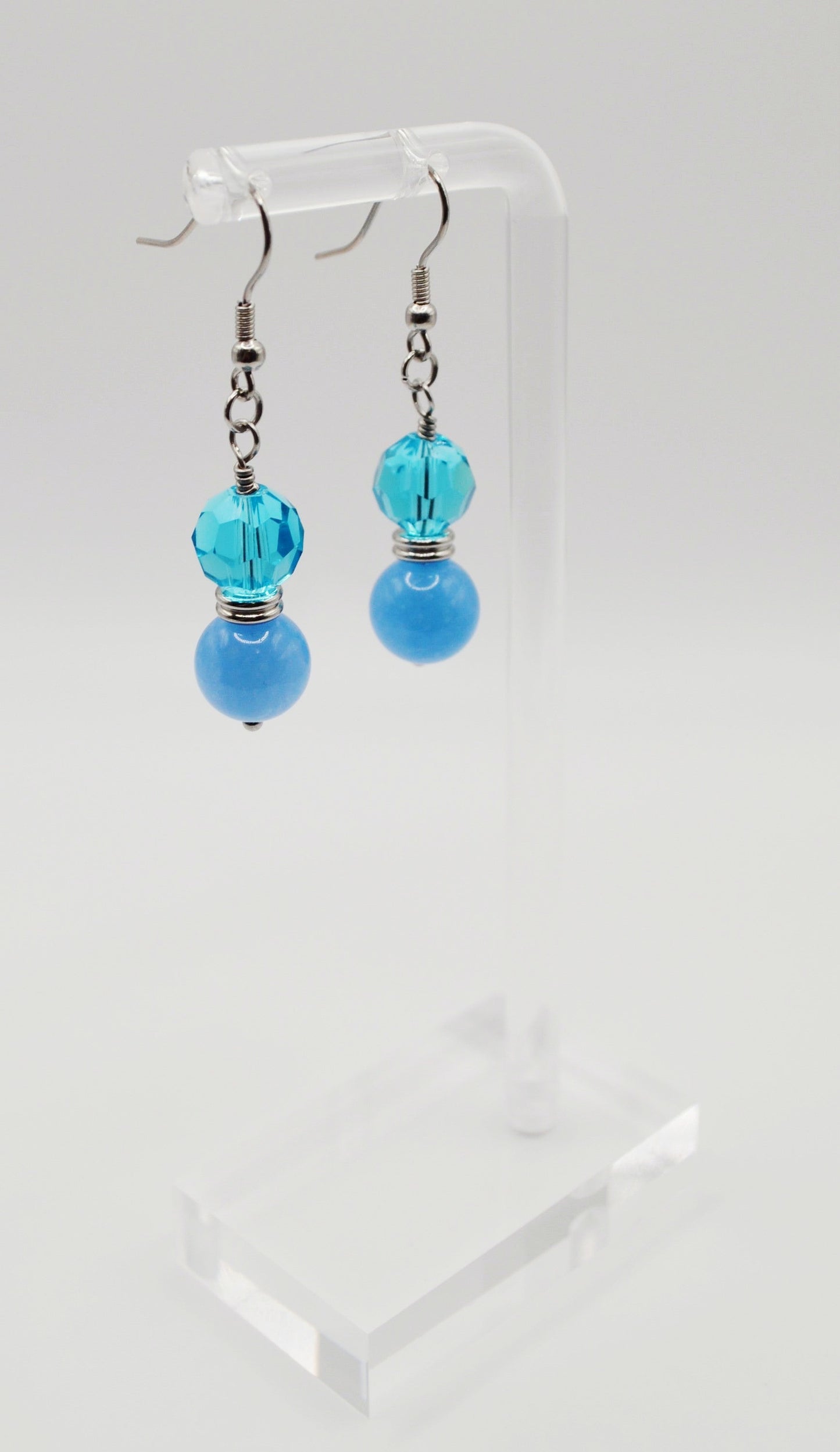 Natural sea blue earrings