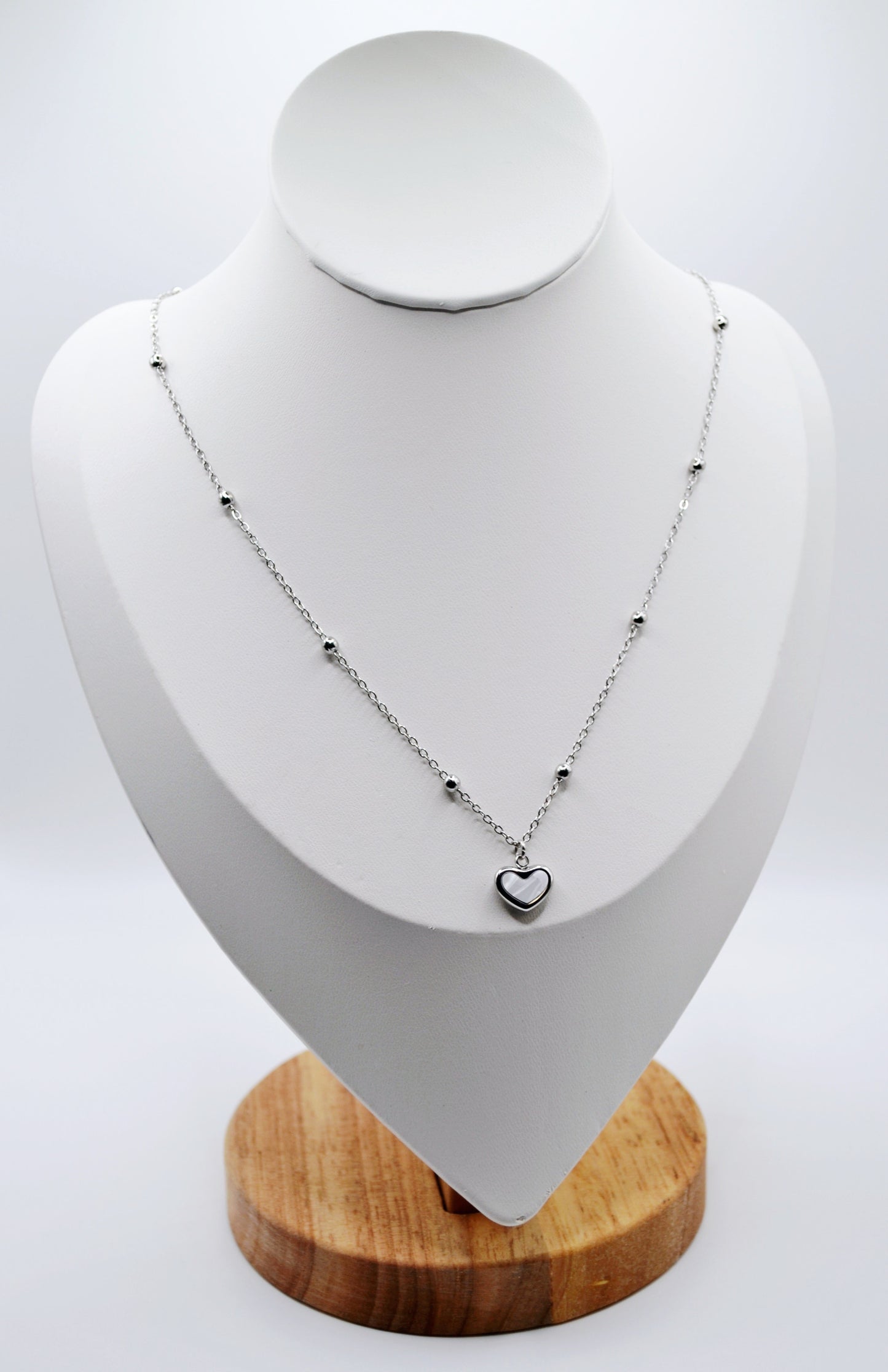 Dainty silver heart necklace