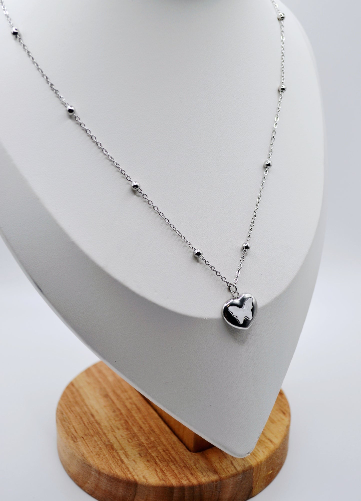 Silver butterfly necklace
