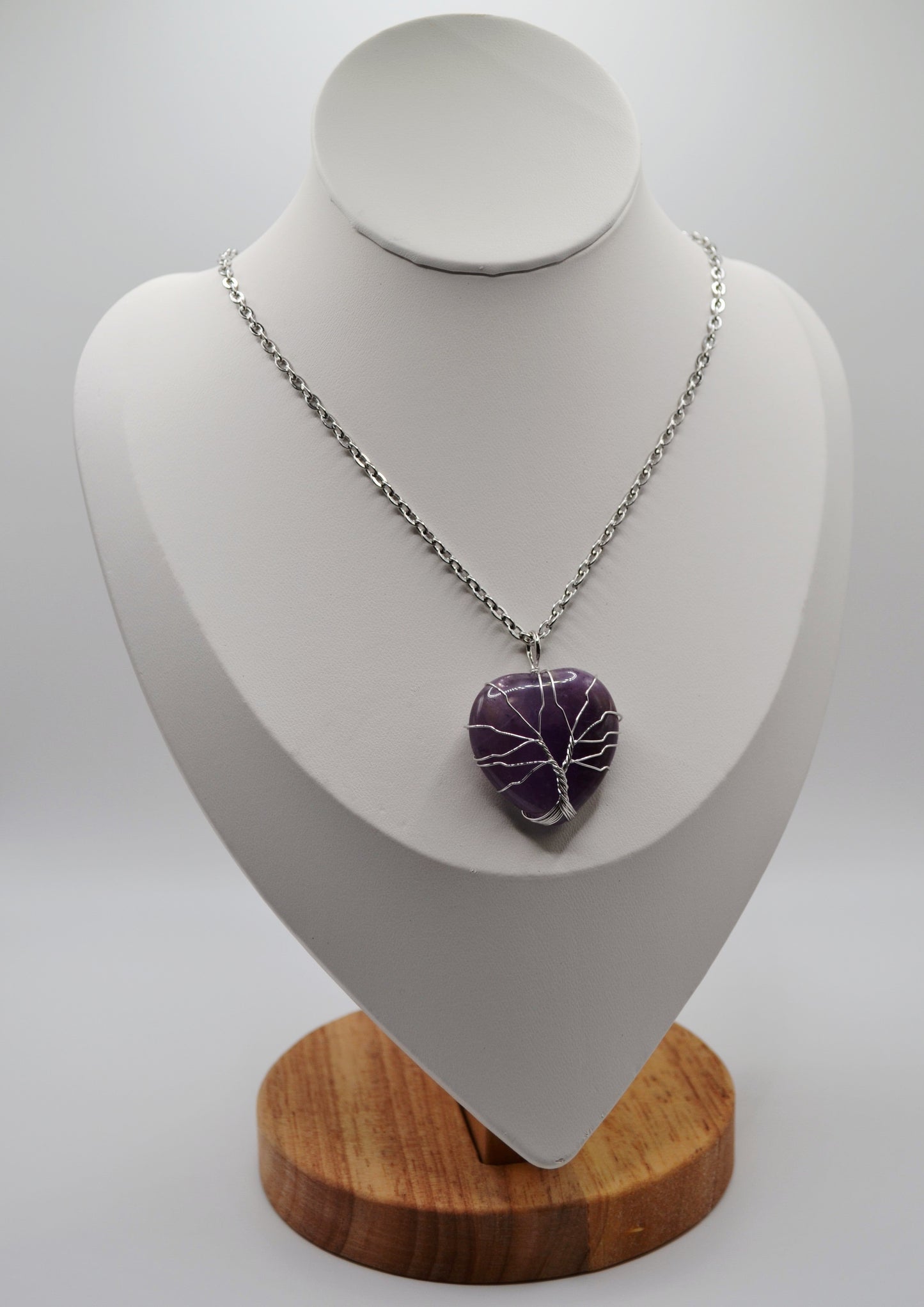 Tree of life heart pendant necklaces