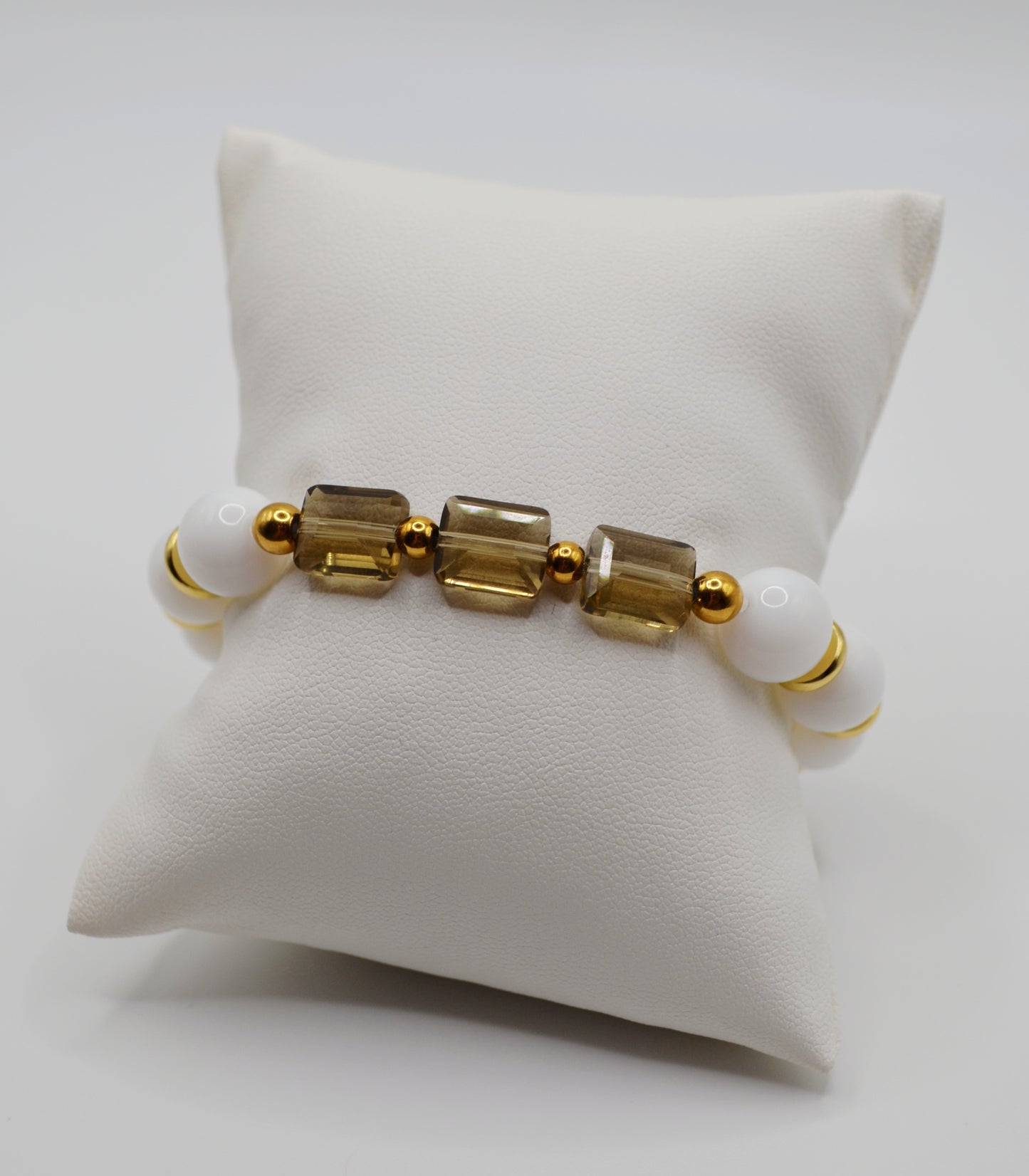 Rectangle faceted glass beaded bracelets