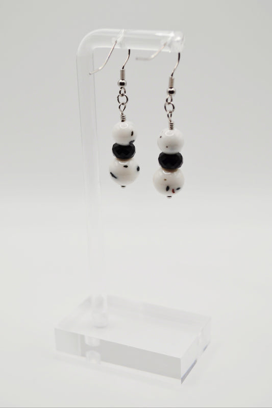 Dalmatian crystal beaded earrings
