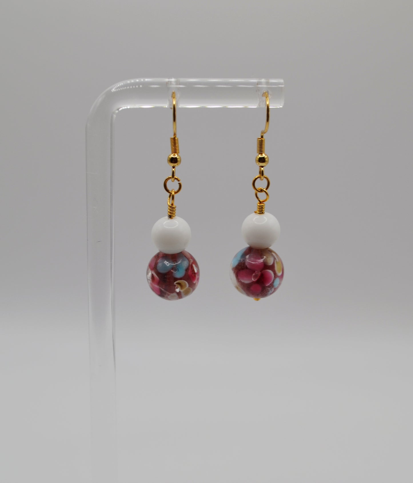 Floral glass earrings