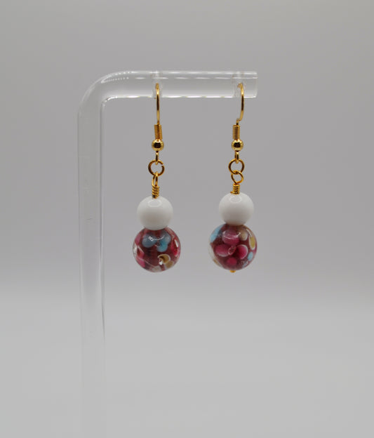 Floral glass earrings