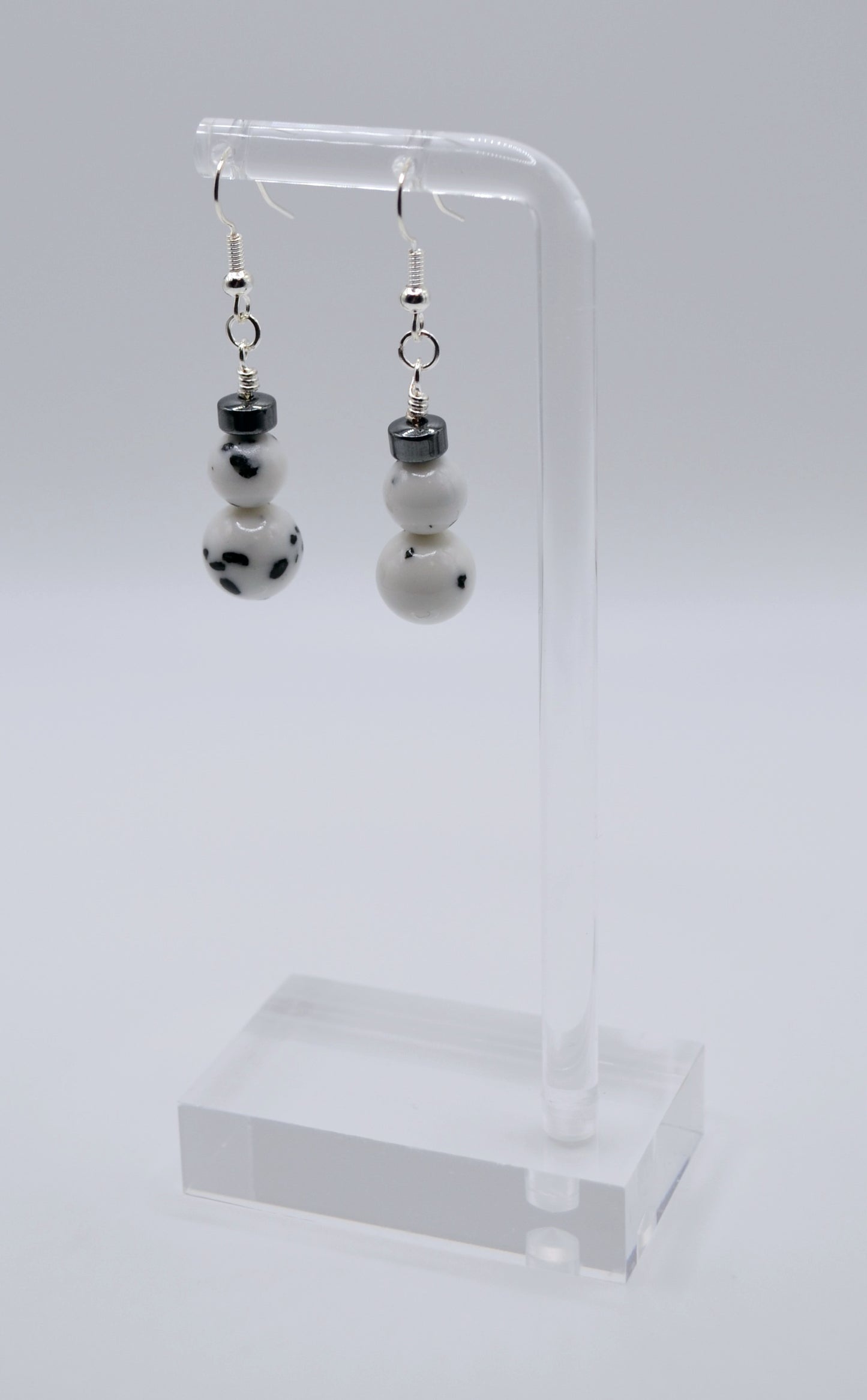 Dalmatian rondelle earrings