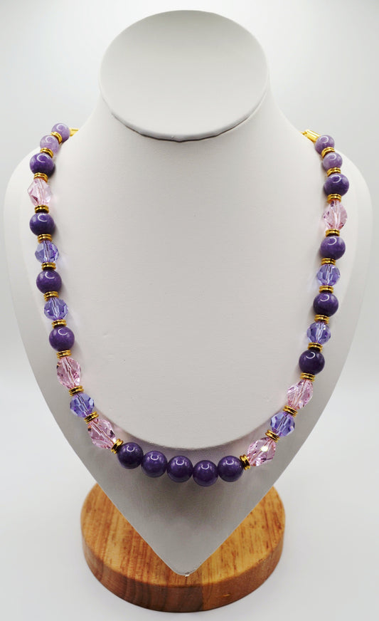 Lavender and pink necklace gold edition
