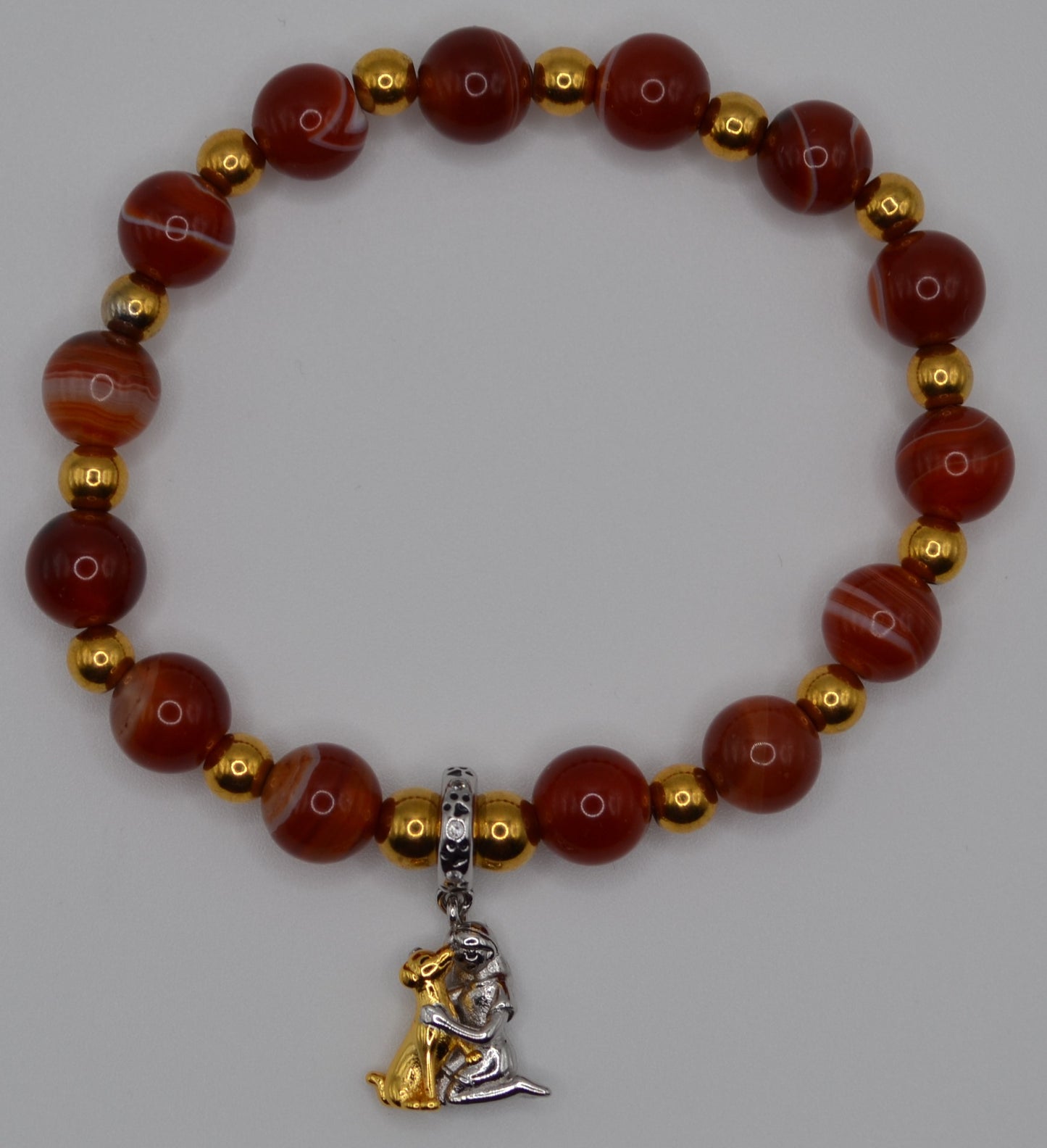 Vizsla dog and girl charm bracelet