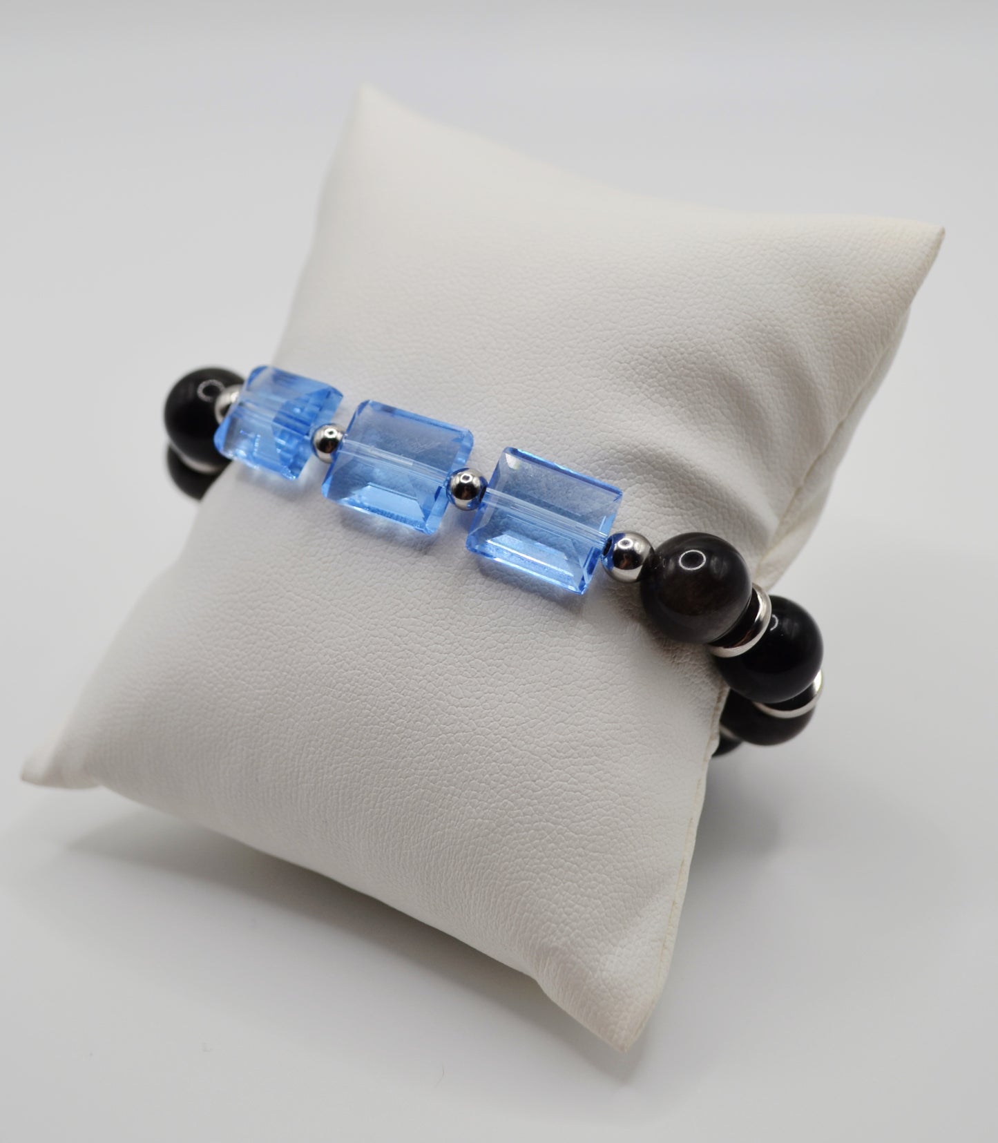 Rectangle faceted glass beaded bracelets