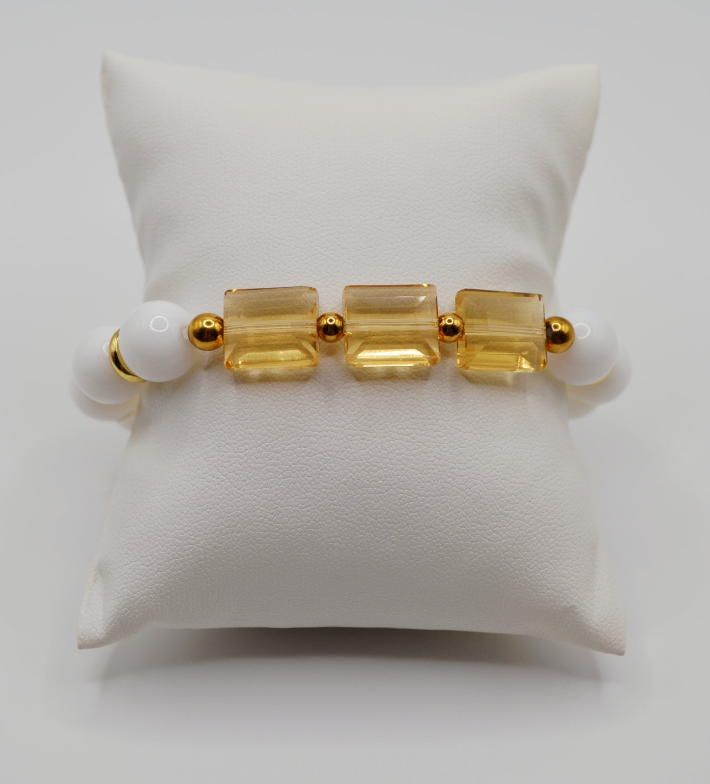 Rectangle faceted glass beaded bracelets