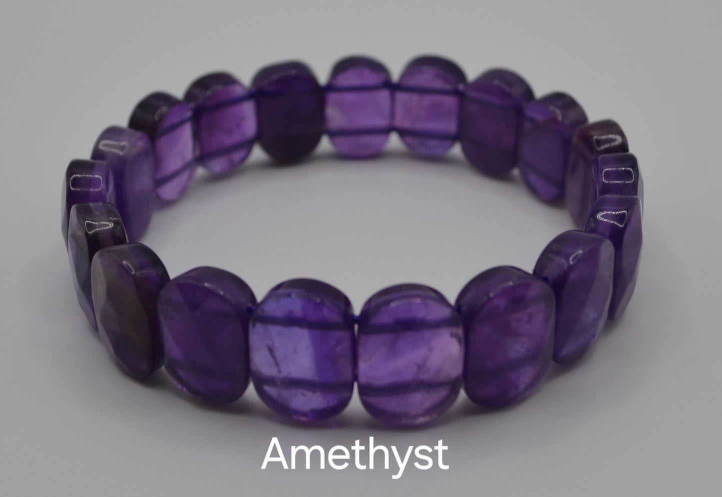 Facted rectangle stone oval beaded bracelets