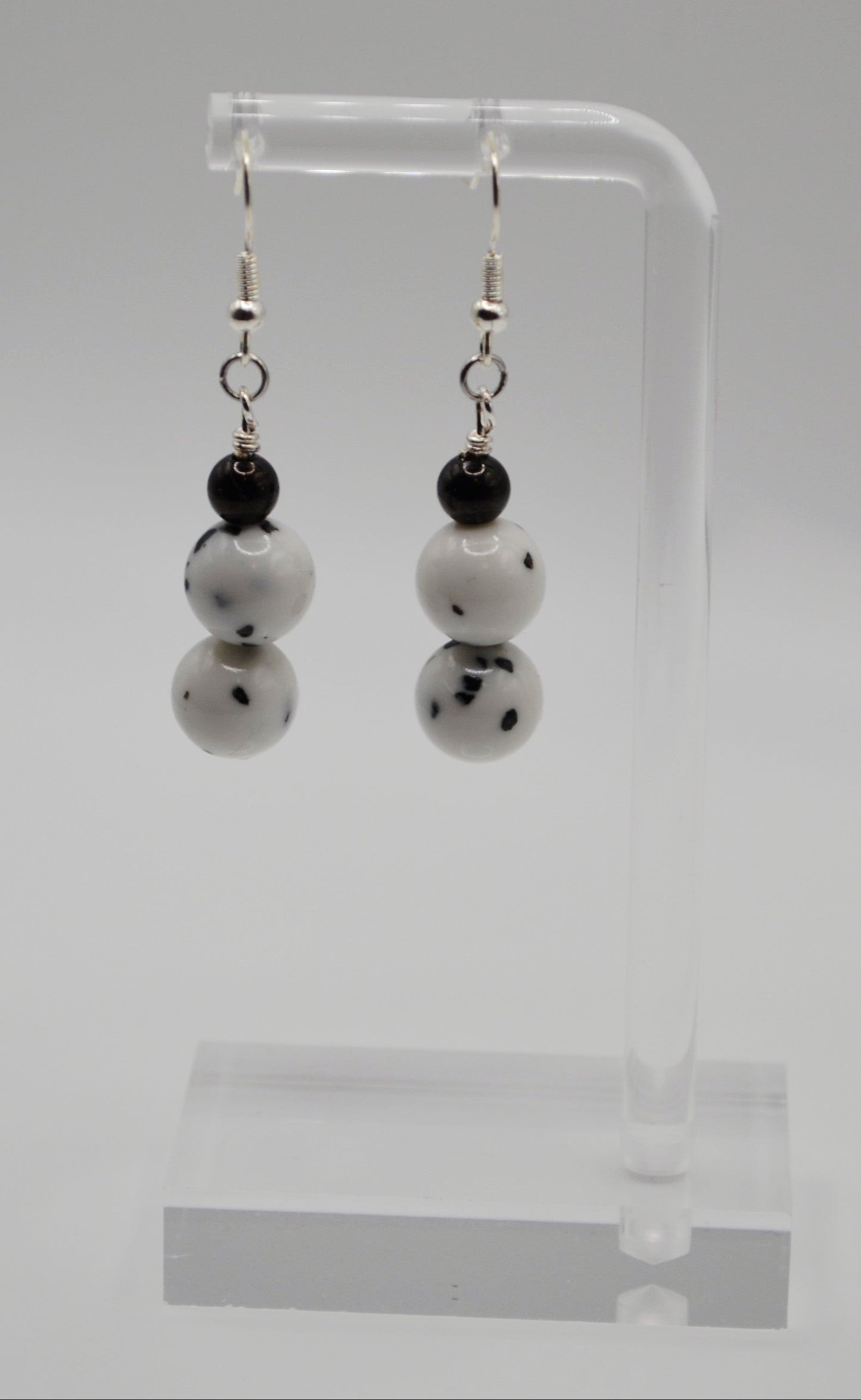 Black dalmatian earrings