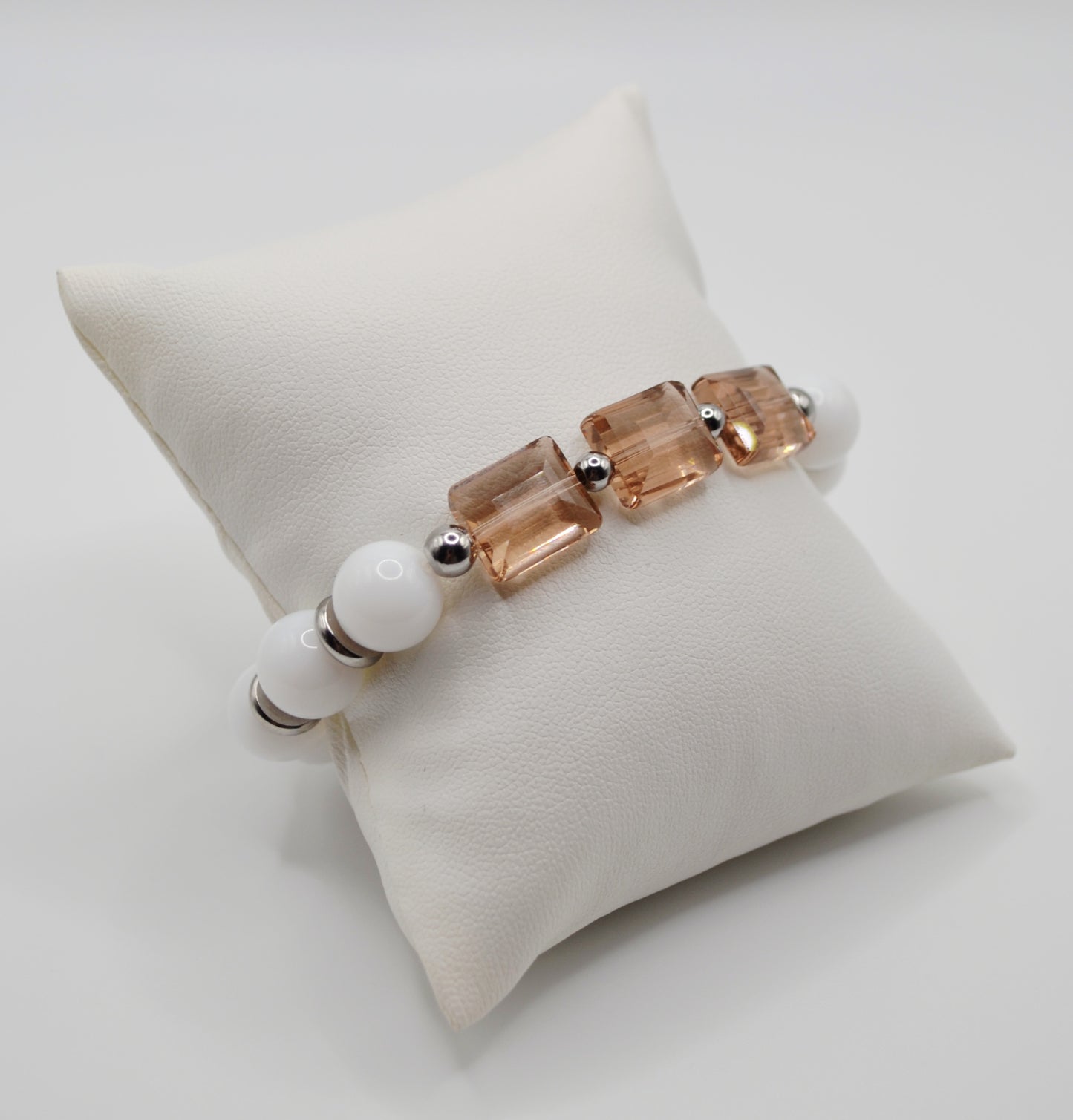 Rectangle faceted glass beaded bracelets