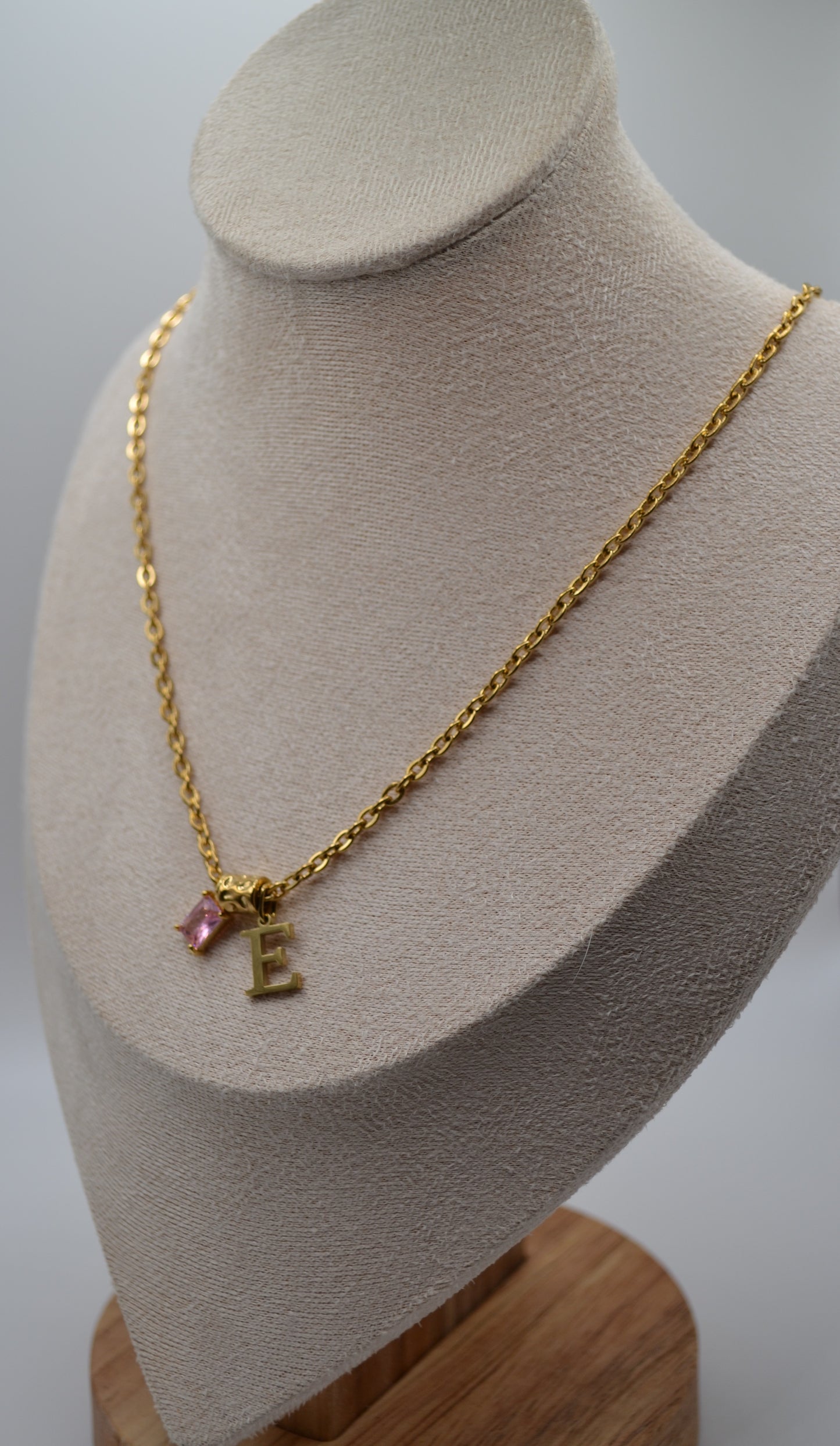 Birthstone and letter charm necklaces