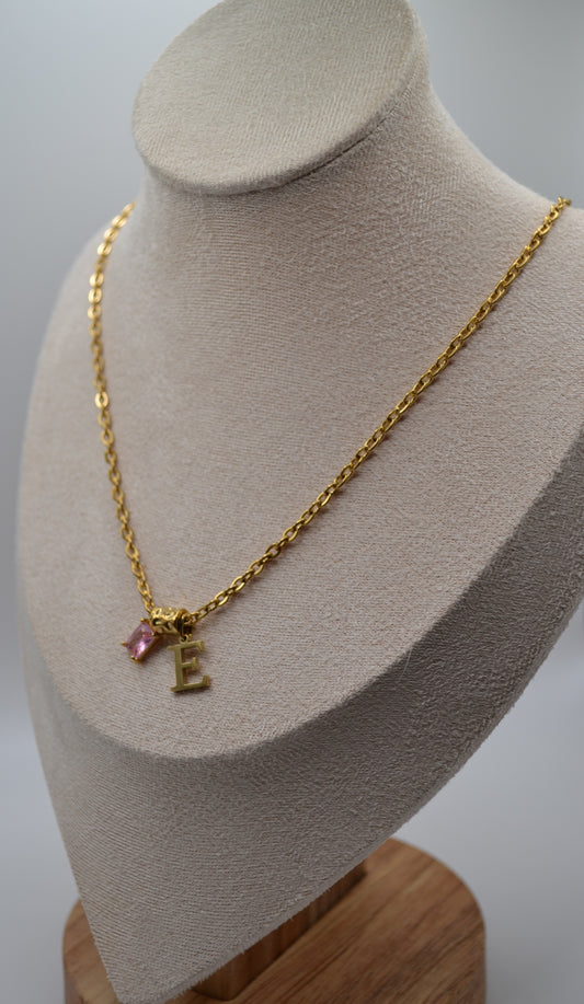 Birthstone and letter charm necklaces