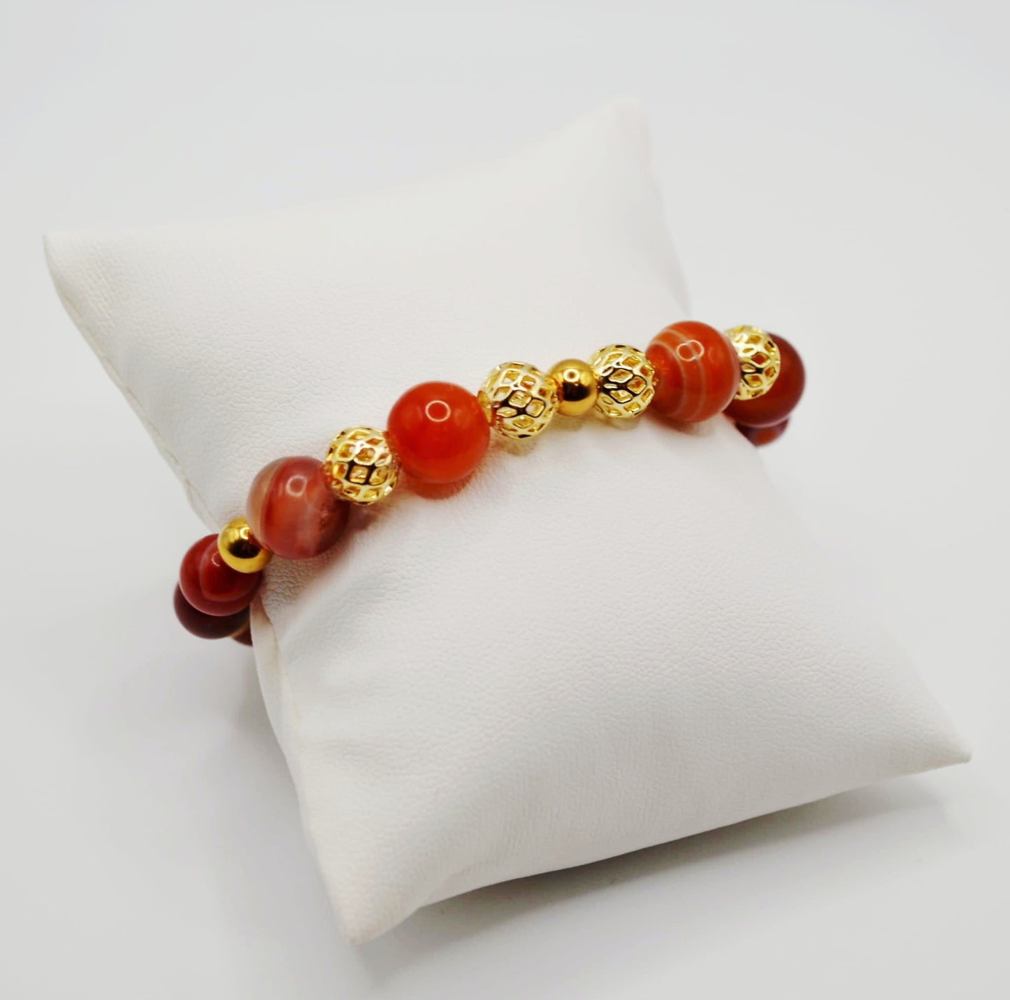 Vizsla cage and gold beaded bracelet