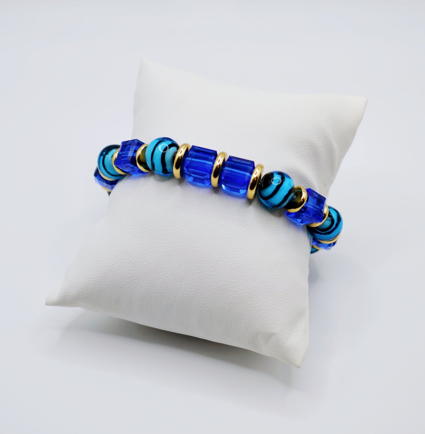 Striped glass beaded bracelets