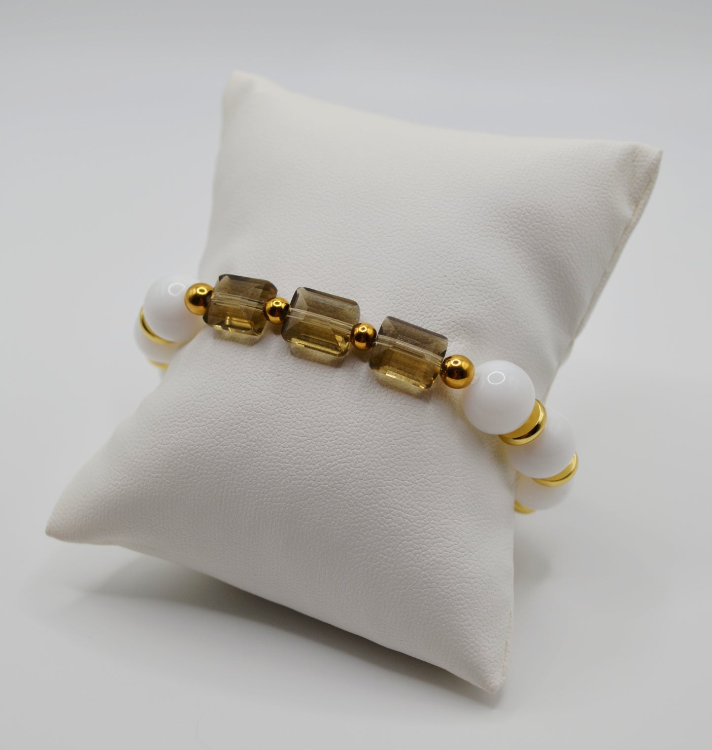 Rectangle faceted glass beaded bracelets