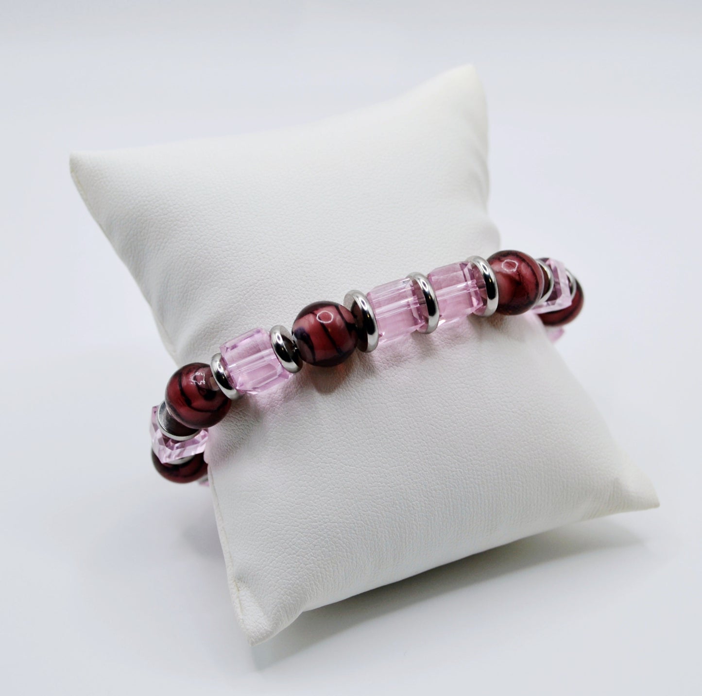 Striped glass beaded bracelets