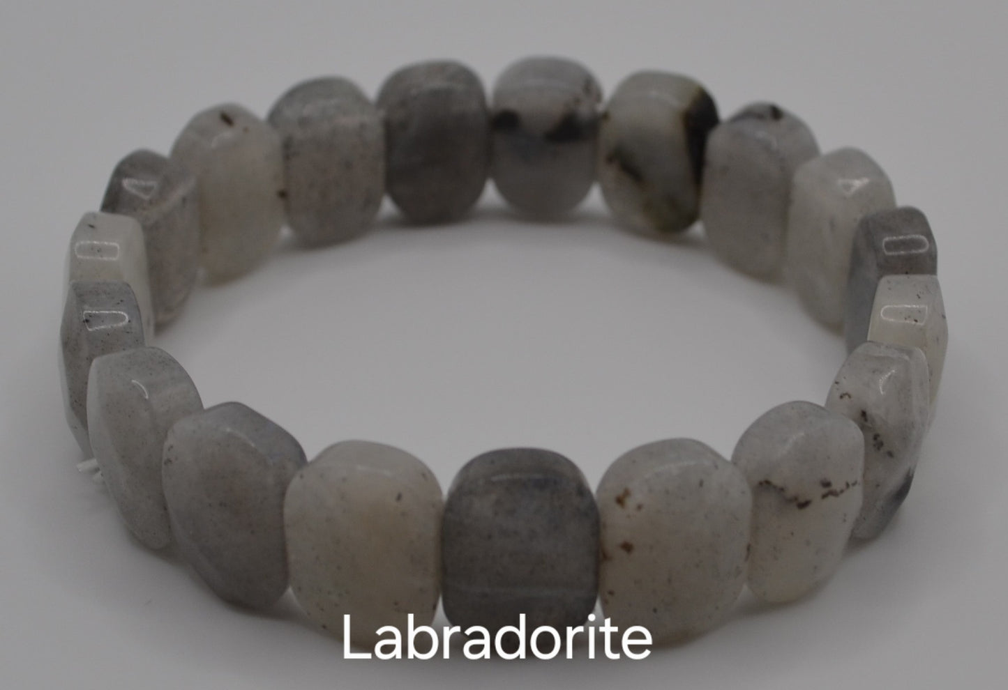 Facted rectangle stone oval beaded bracelets