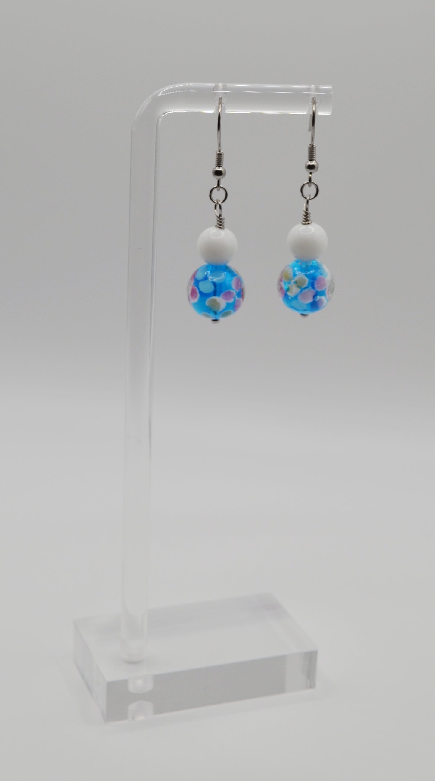 Floral glass earrings